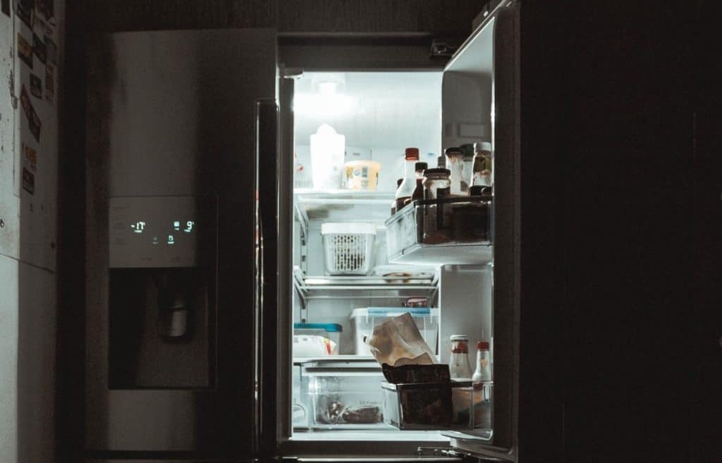 protein shake in refrigerator