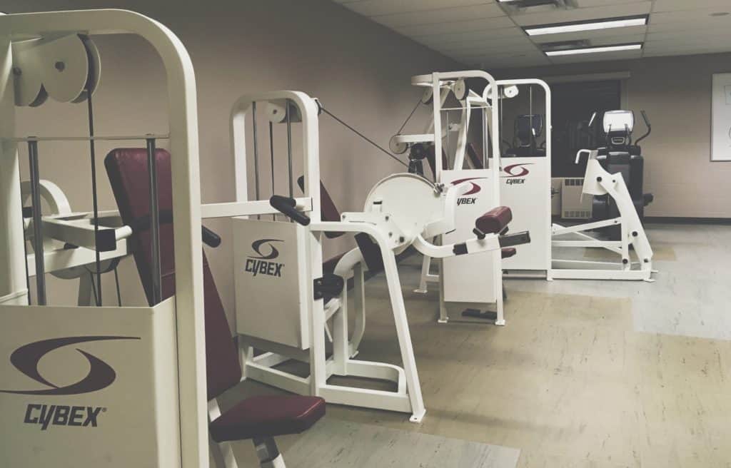 Collection of machines in a gym